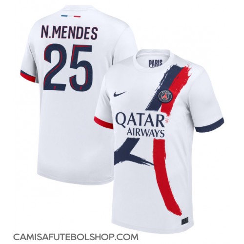 Camisa de time de futebol Paris Saint-Germain Nuno Mendes #25 Replicas 2º Equipamento 2024-25 Manga Curta